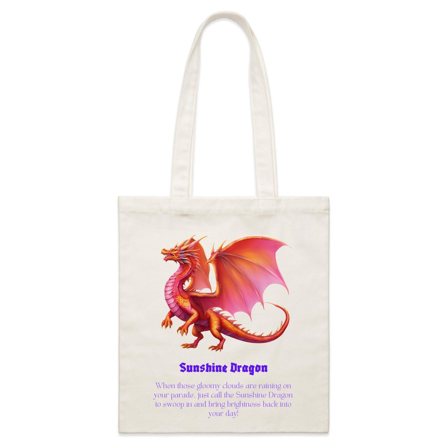 Sunshine Dragon Single-sided Print Parcel Canvas Tote Bag