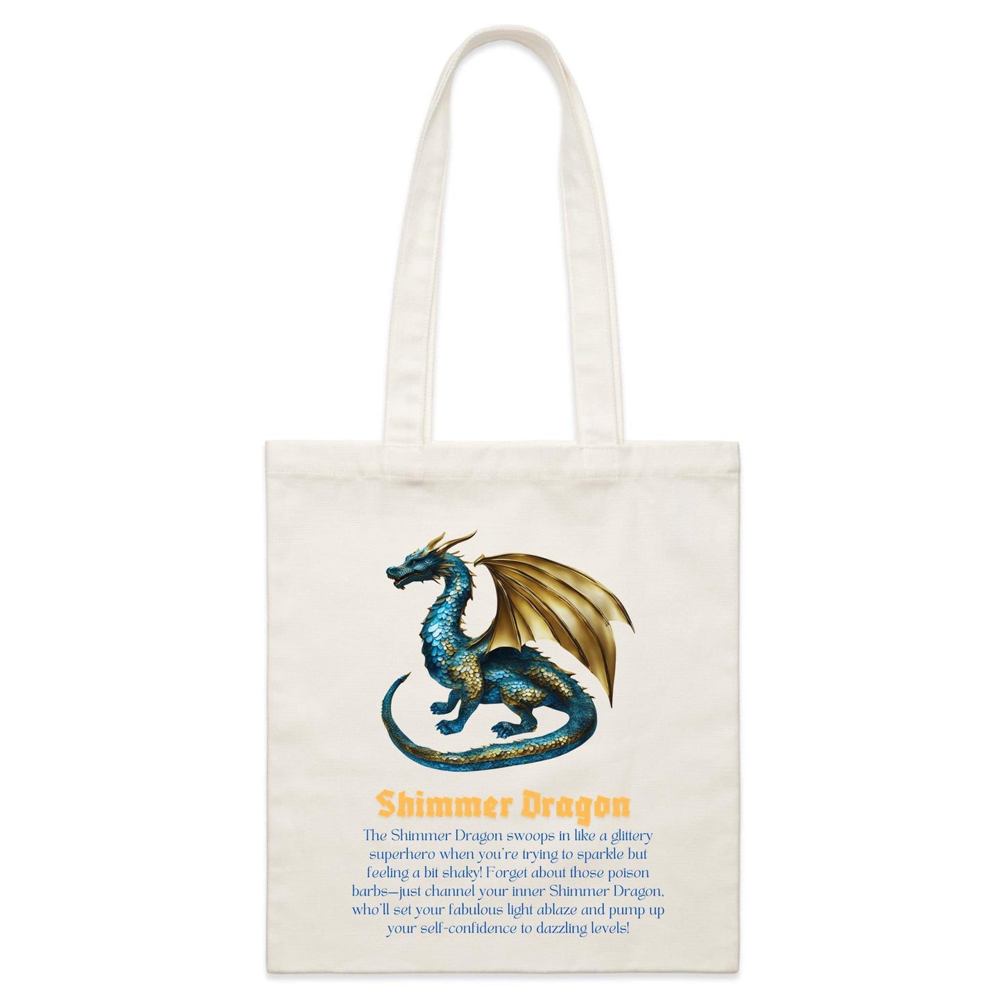 Shimmer Dragon - Single-sided Print Parcel Canvas Tote Bag