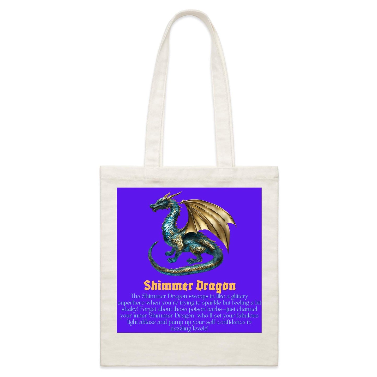 Shimmer Dragon - Single-sided Print Parcel Canvas Tote Bag