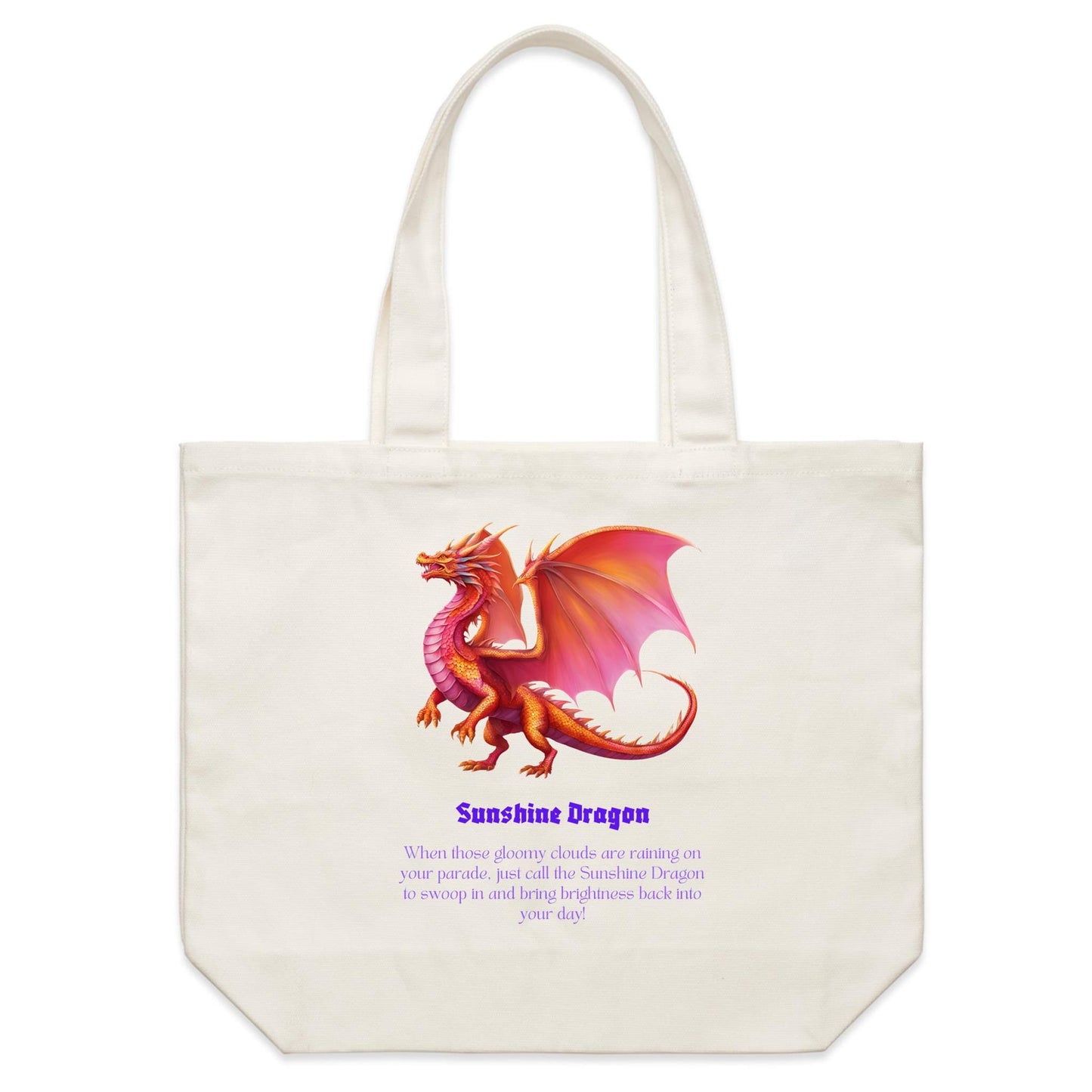 Sunshine Dragon - Single-sided Print Shoulder Canvas Tote Bag