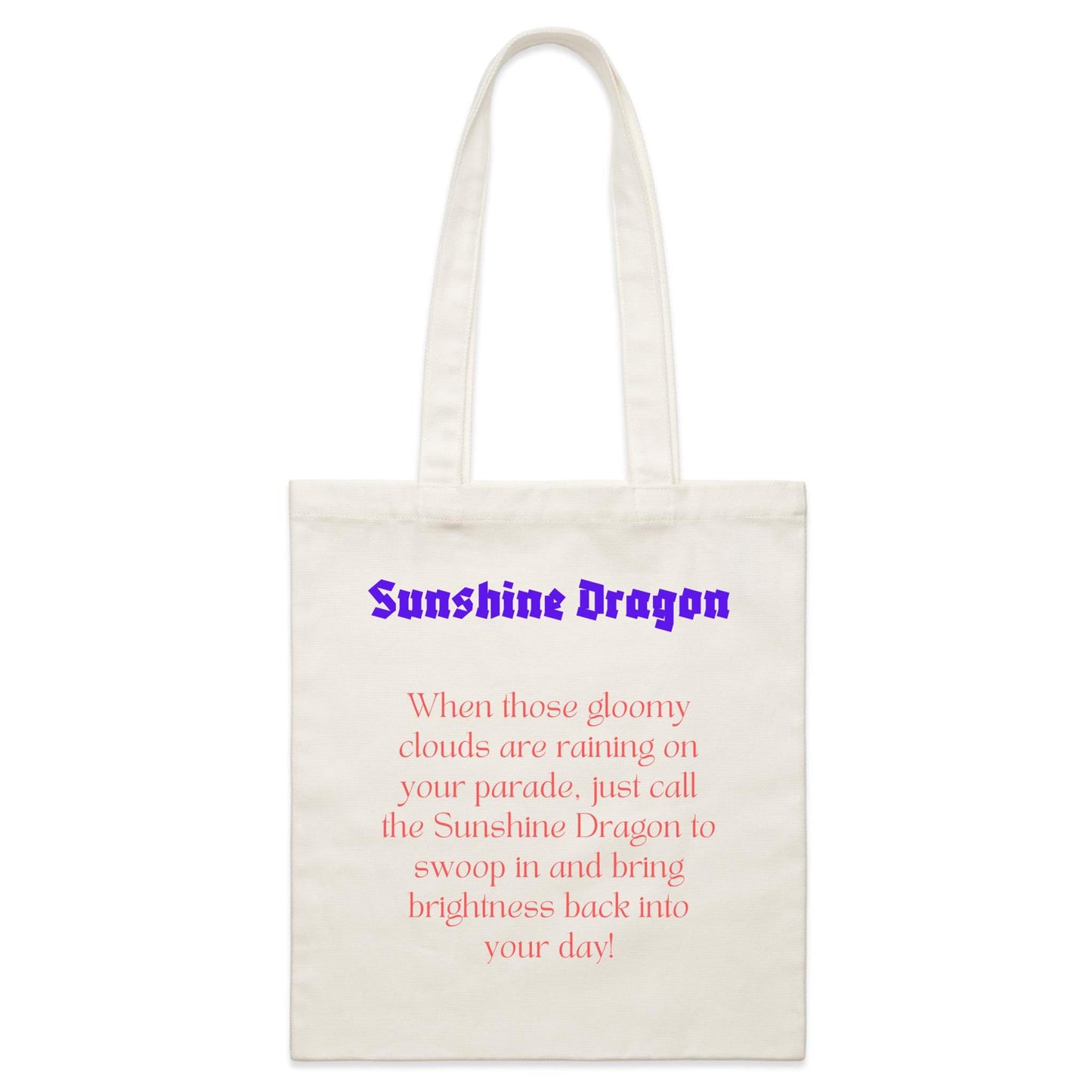 Sunshine Dragon Double-sided Print Parcel Canvas Tote Bag