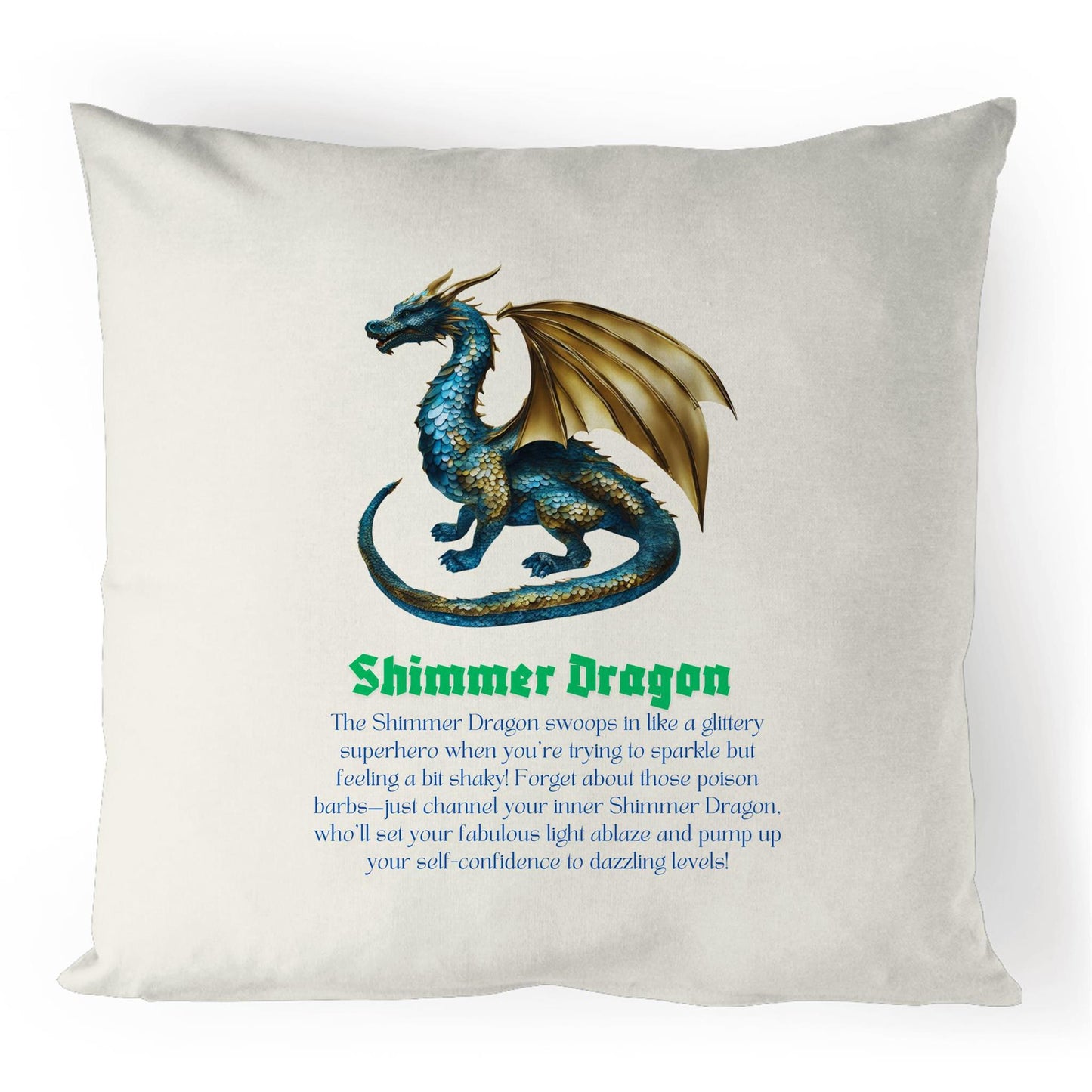 Shimmer Dragon - 100% Linen Cushion Cover