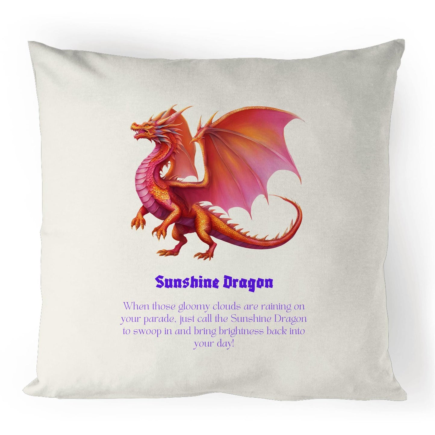Sunshine Dragon 100% Linen Cushion Cover