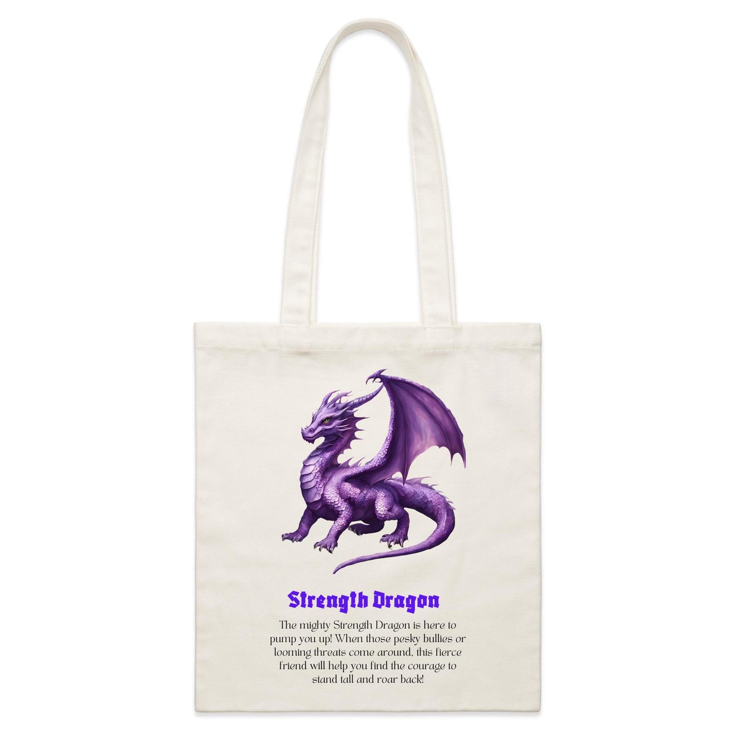 Strength Dragon - Single-sided Print Parcel Canvas Tote Bag