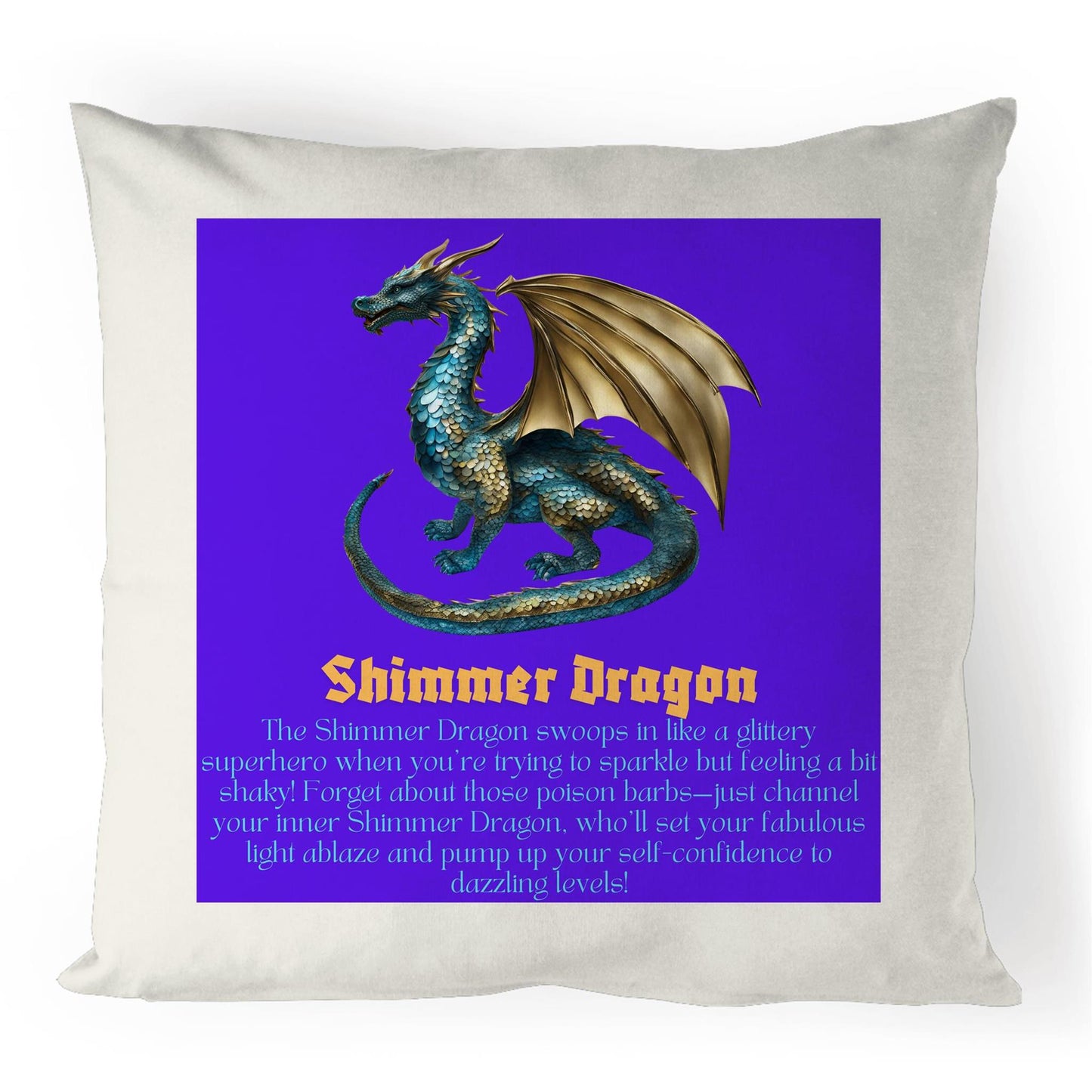 Shimmer Dragon - 100% Linen Cushion Cover