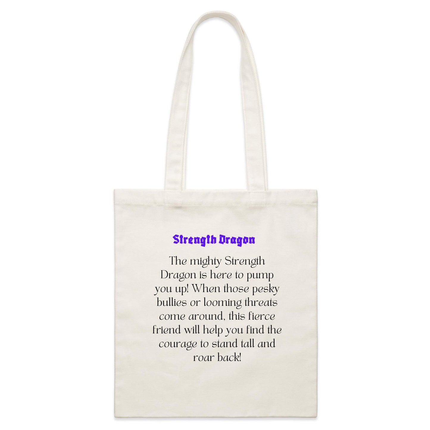 Strength Dragon - Double-sided Print Parcel Canvas Tote Bag