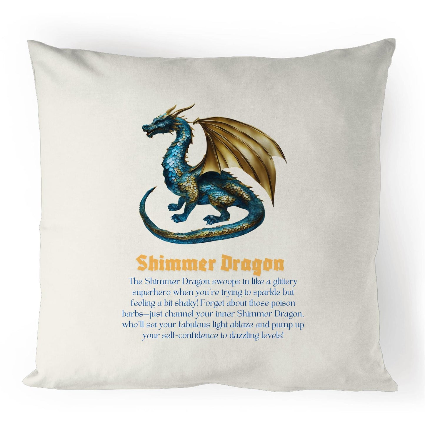 Shimmer Dragon - 100% Linen Cushion Cover