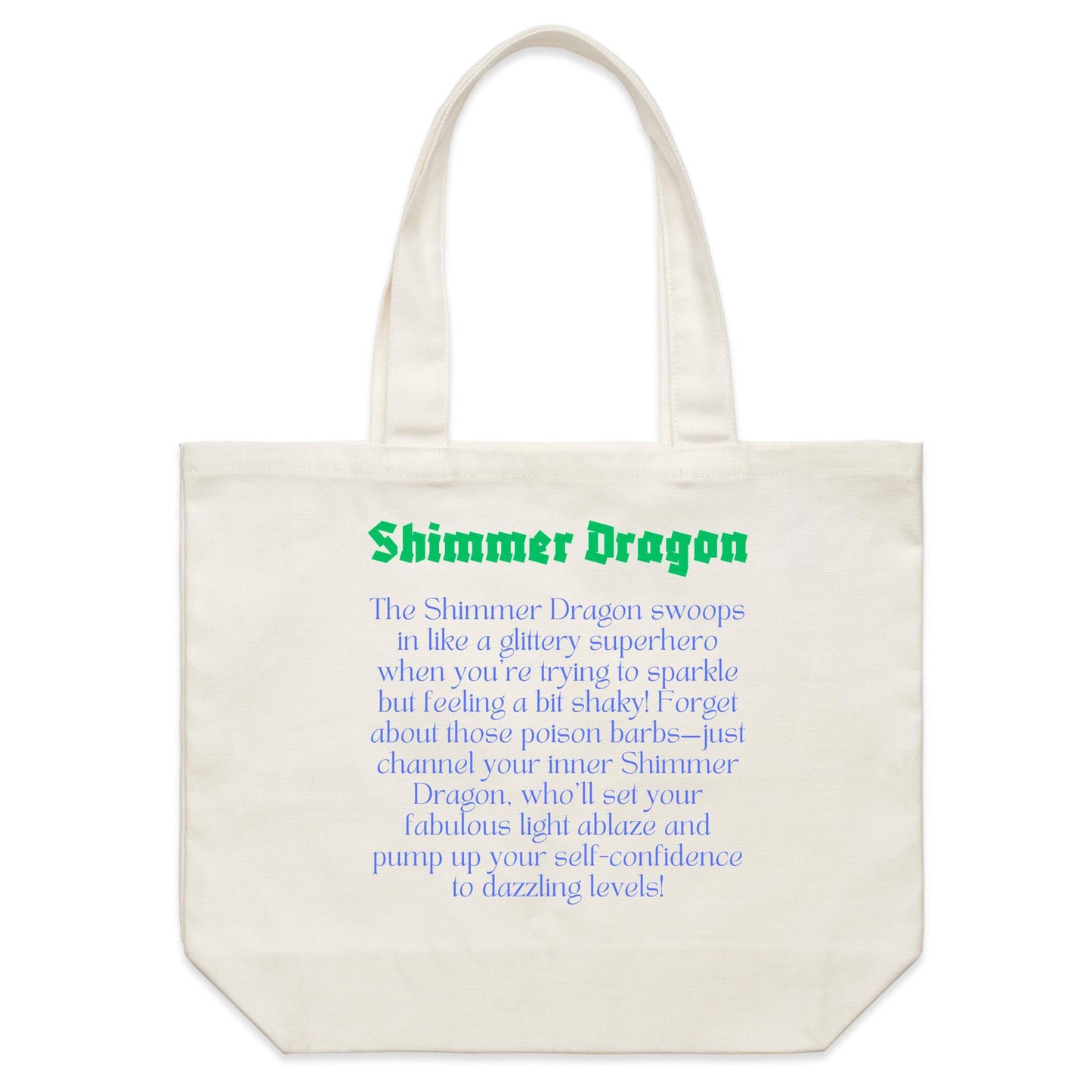 Shimmer Dragon - Double-sided Print Shoulder Canvas Tote Bag