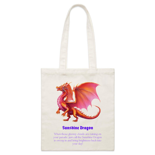 Sunshine Dragon Single-sided Print Parcel Canvas Tote Bag