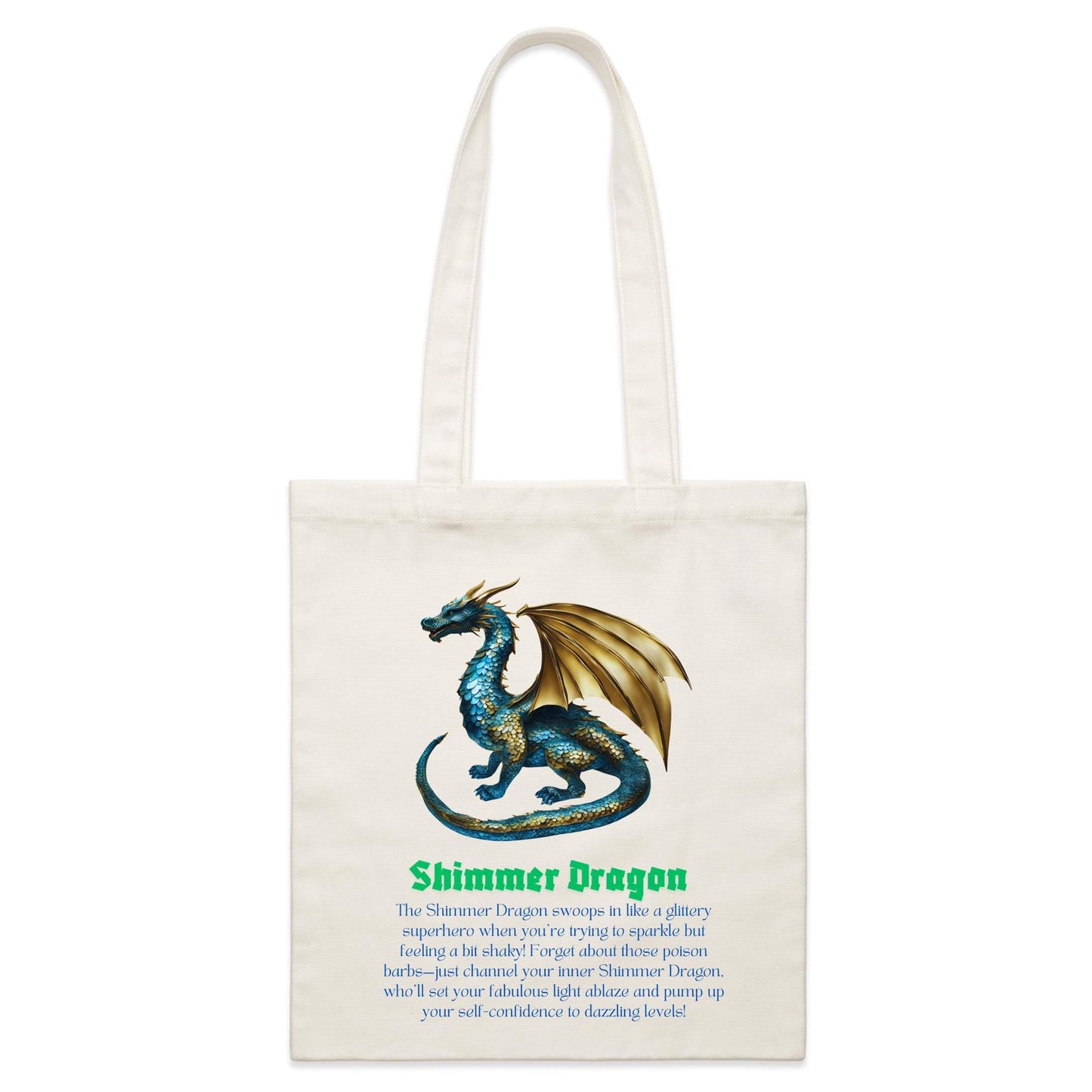 Shimmer Dragon - Single-sided Print Parcel Canvas Tote Bag