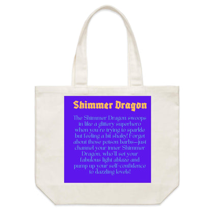 Shimmer Dragon - Double-sided Print Shoulder Canvas Tote Bag