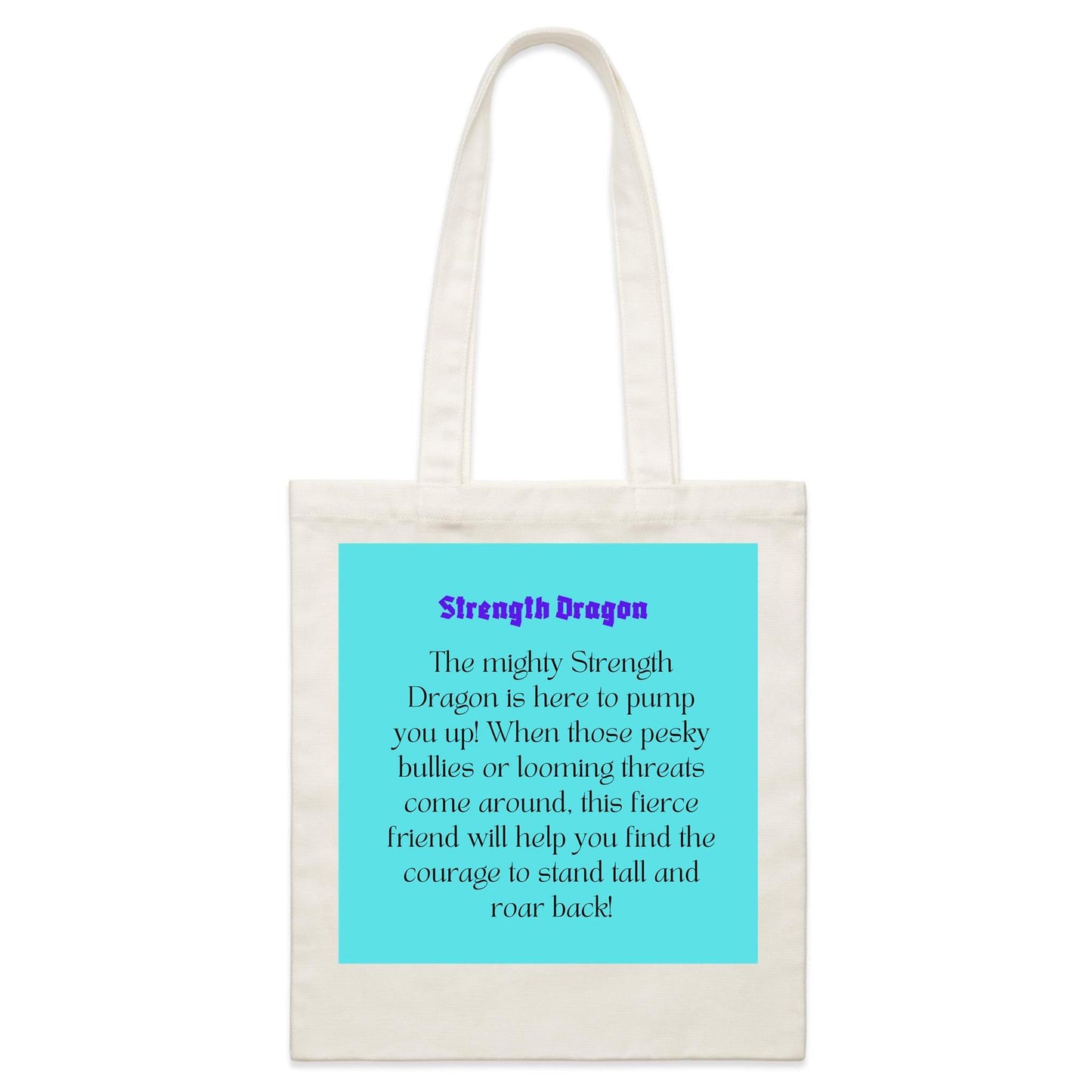 Strength Dragon Double-sided Print Parcel Canvas Tote Bag