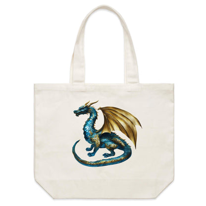 Shimmer Dragon  - Double-sided Print Shoulder Canvas Tote Bag