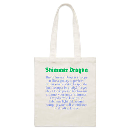Shimmer Dragon - Double-sided Print Parcel Canvas Tote Bag