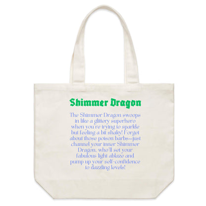 Shimmer Dragon  - Double-sided Print Shoulder Canvas Tote Bag